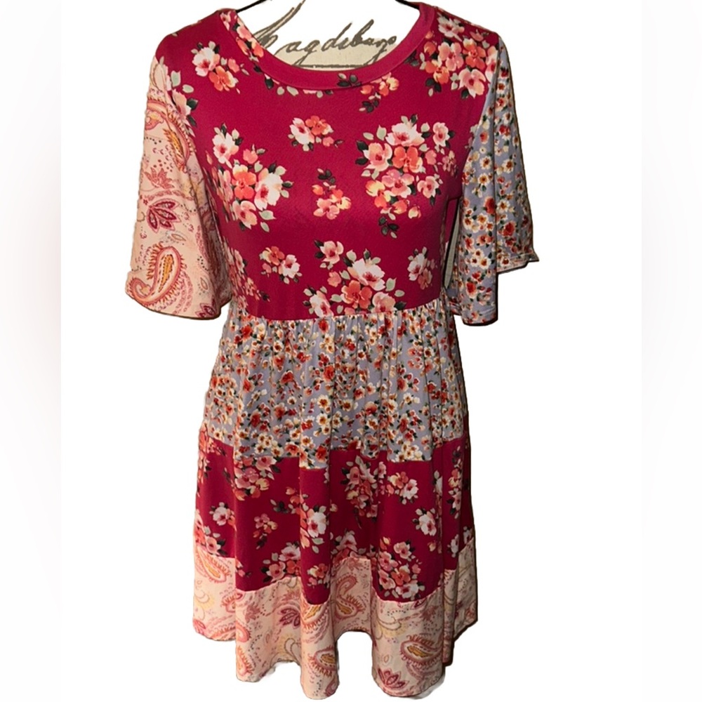 💕Boutique Boho Cottagecore Floral Tiered Dress